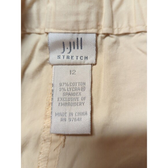 J Jill Pants Womens 12 Yellow Cotton Lycra Stretch Eyelet Detail Drawstring - Picture 7 of 9